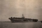 HMS Colussus ditching aircraft over the side into the sea.