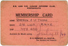 Membership Card - RN and RM Junior Officer&#039;s Club Portsmouth